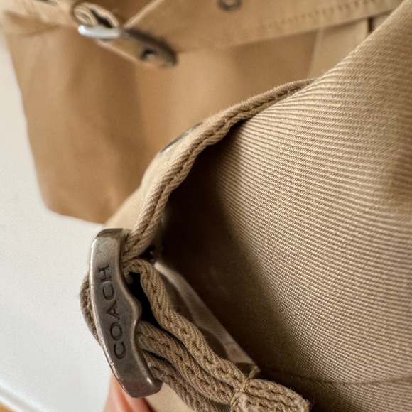 Coach 'The Trench' Beige Double Breasted Logo Trench Coat $275 Women's XS - Picture 4 of 5